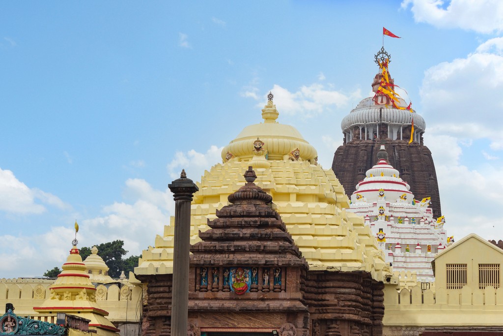 Main temple dome of Jagannath Temple, a famous Hindu temple dedicated to Jagannath or Lord Vishnu in the coastal town of Puri, Orissa, India.