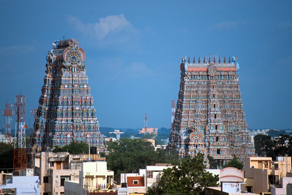 Gopurams of the Meenakshi temple