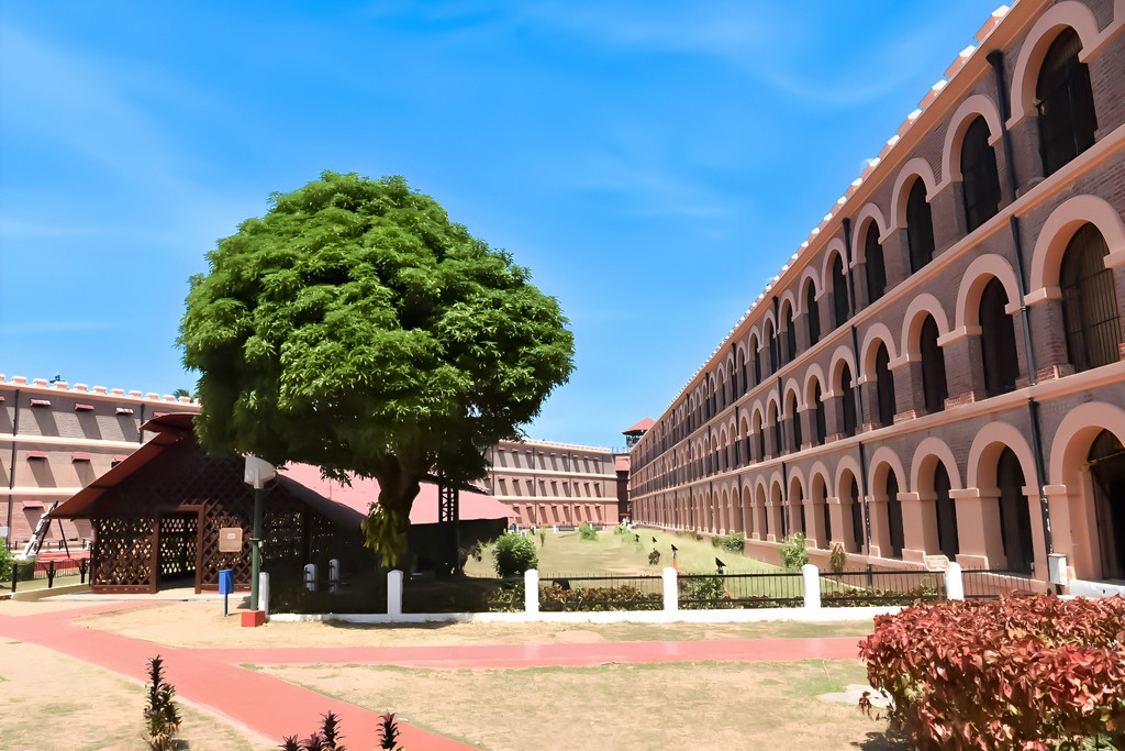 Selective focus of Cellular jail which is also known as Kalapani jail or Andaman jail is one of the most important national monuments from the days of Indian freedom struggles situated in Port Blair Capital of Andaman and Nicobar Island.